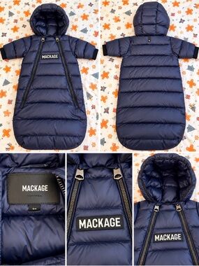 Mackage Kids Navy Hooded Down Sleep Sack - Dark Blue